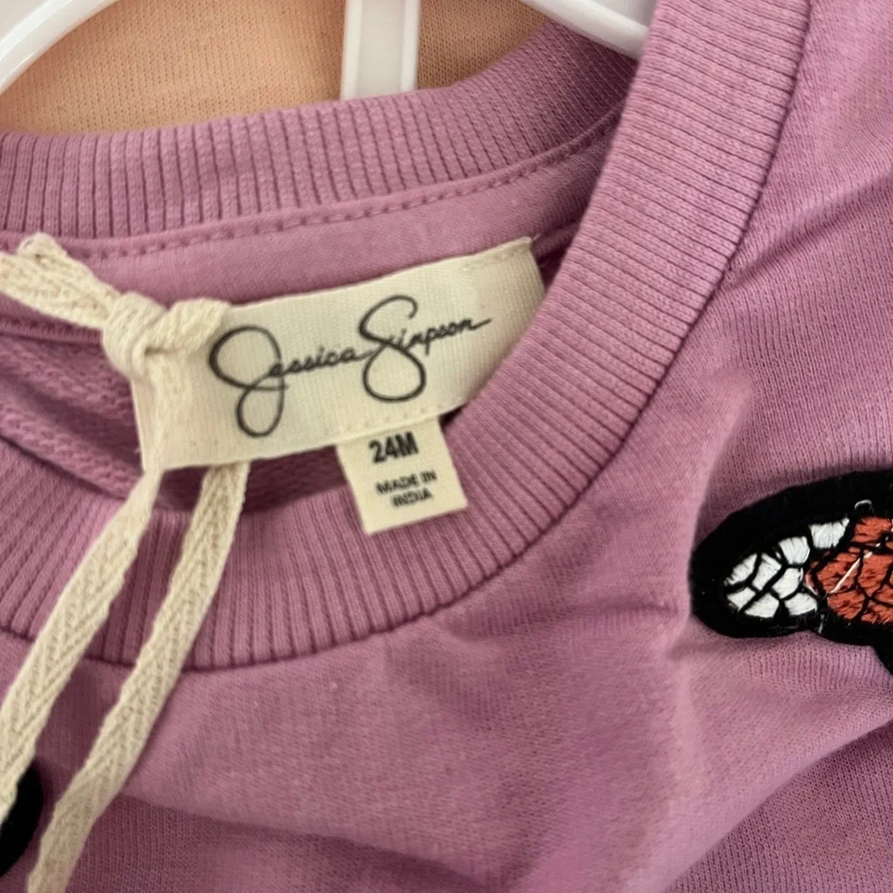 Jessica Simpson Lavender Toddler Top and Shorts Set with Butterfly Detail
